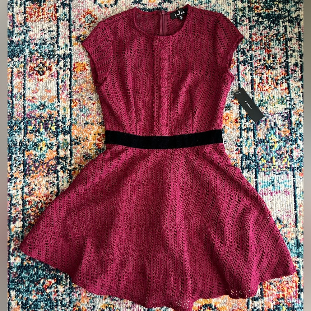 Lulu's Burgundy Lace Dress